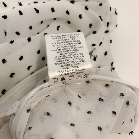 Maison Cinqcent Ruffled White & Polka Dots Blouse Size XS - Picture 9 of 11